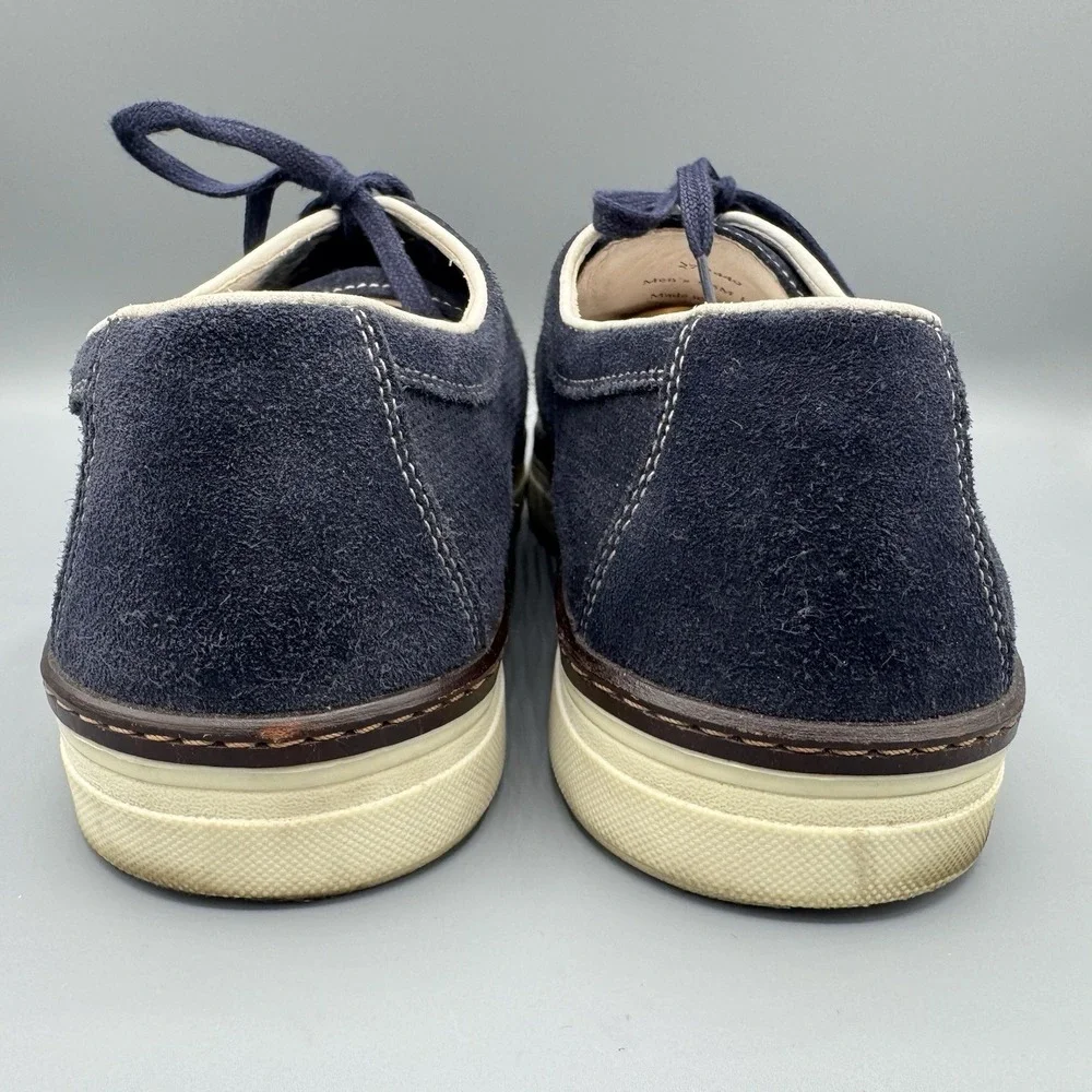 Johnston & Murphy Mens 9.5 Denby Cap Toe Shoes Navy  Suede Preppy